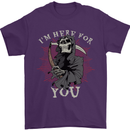 I'm Here For You Grim Reaper Skull Devil Mens T-Shirt Cotton Gildan Purple