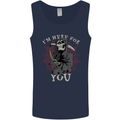 I'm Here For You Grim Reaper Skull Devil Mens Vest Tank Top Navy Blue