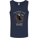 I'm Here For You Grim Reaper Skull Devil Mens Vest Tank Top Navy Blue