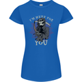 I'm Here For You Grim Reaper Skull Devil Womens Petite Cut T-Shirt Royal Blue