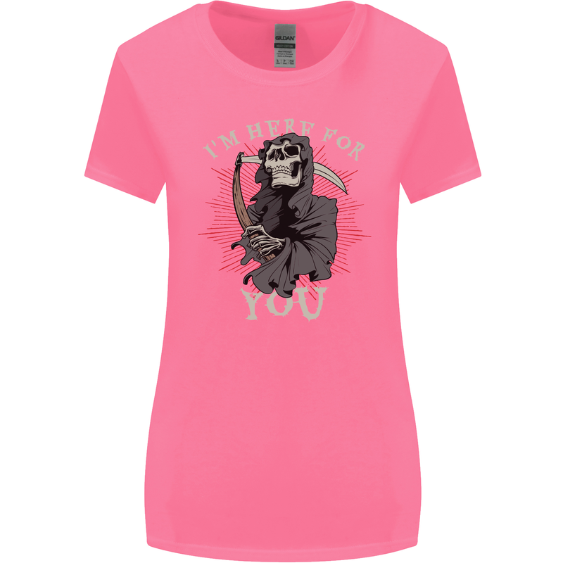 I'm Here For You Grim Reaper Skull Devil Womens Wider Cut T-Shirt Azalea