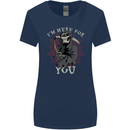 I'm Here For You Grim Reaper Skull Devil Womens Wider Cut T-Shirt Navy Blue