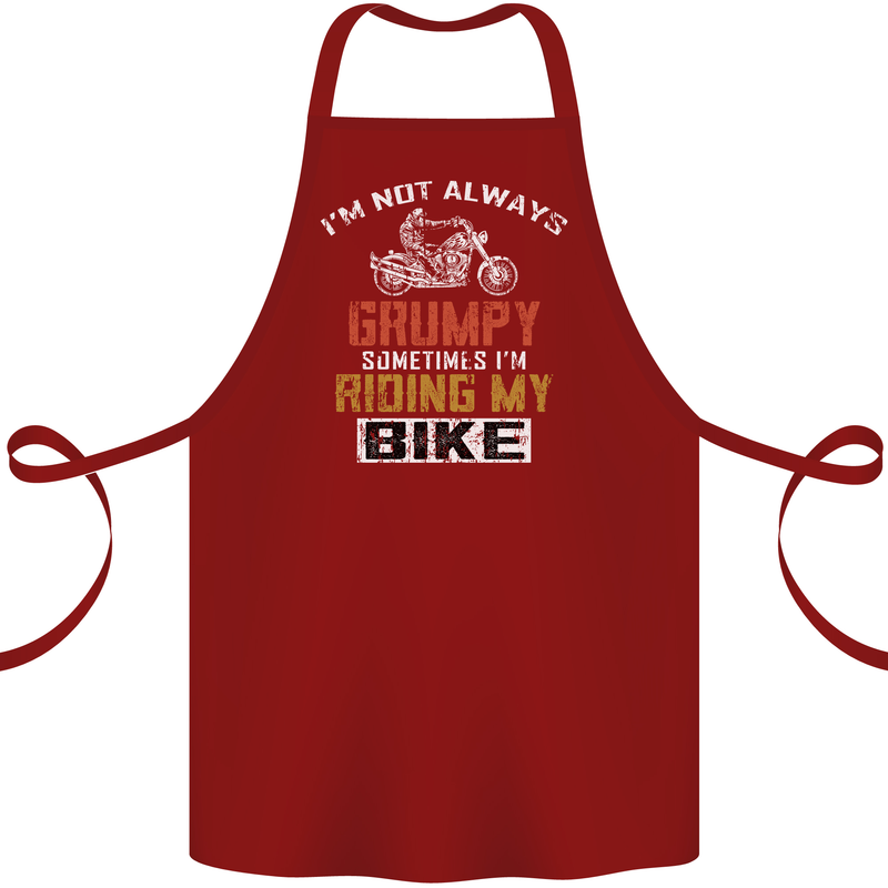 I'm Not Always Grumpy Biker Motorcycle Cotton Apron 100% Organic Maroon