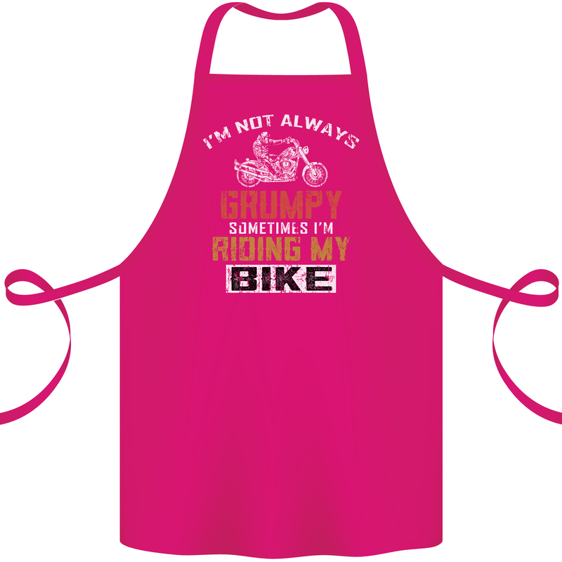 I'm Not Always Grumpy Biker Motorcycle Cotton Apron 100% Organic Pink
