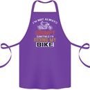 I'm Not Always Grumpy Biker Motorcycle Cotton Apron 100% Organic Purple