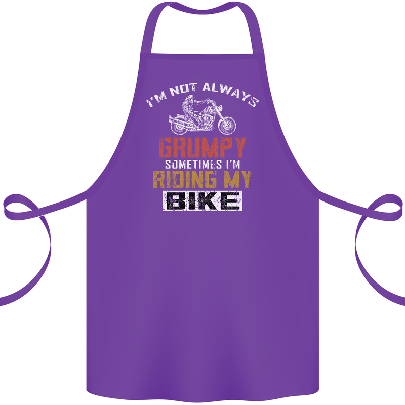 I'm Not Always Grumpy Biker Motorcycle Cotton Apron 100% Organic Purple