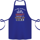 I'm Not Always Grumpy Biker Motorcycle Cotton Apron 100% Organic Royal Blue