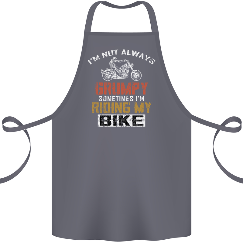 I'm Not Always Grumpy Biker Motorcycle Cotton Apron 100% Organic Steel