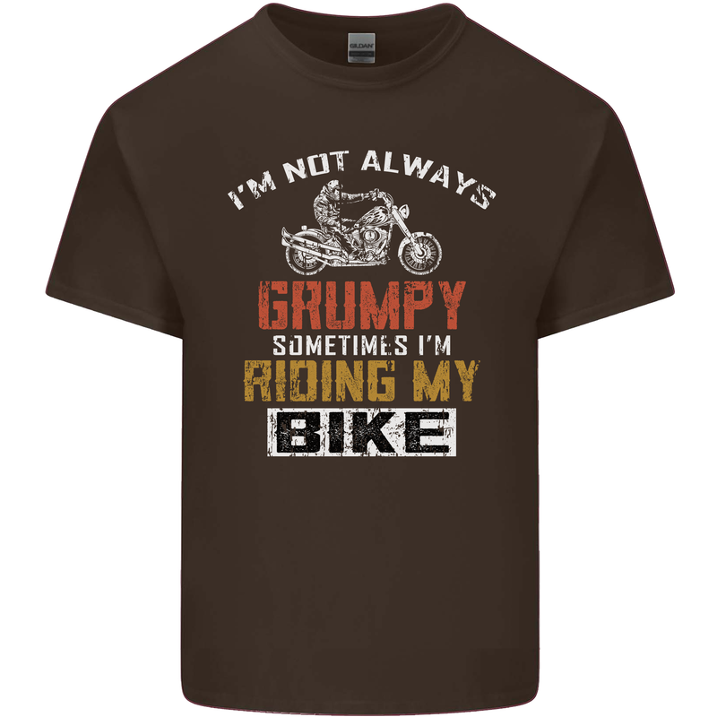 I'm Not Always Grumpy Biker Motorcycle Kids T-Shirt Childrens Chocolate