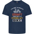 I'm Not Always Grumpy Biker Motorcycle Kids T-Shirt Childrens Navy Blue