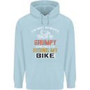 I'm Not Always Grumpy Biker Motorcycle Mens 80% Cotton Hoodie Light Blue