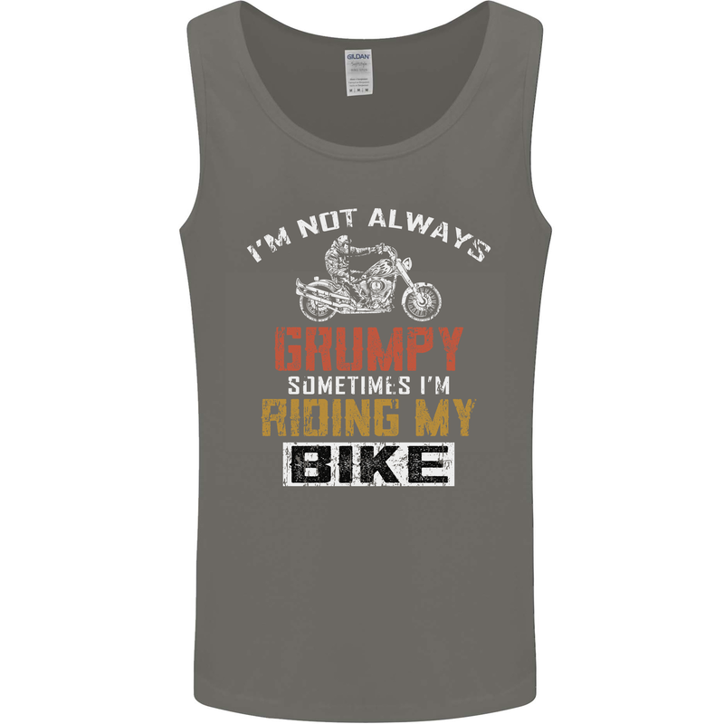 I'm Not Always Grumpy Biker Motorcycle Mens Vest Tank Top Charcoal