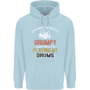 I'm Not Always Grumpy Drums Drummer Funny Childrens Kids Hoodie Light Blue