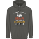 I'm Not Always Grumpy Drums Drummer Funny Childrens Kids Hoodie Storm Grey