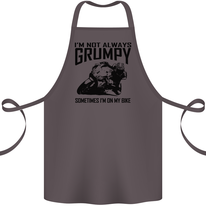 I'm Not Always Grumpy Motorbike Biker Funny Cotton Apron 100% Organic Dark Grey