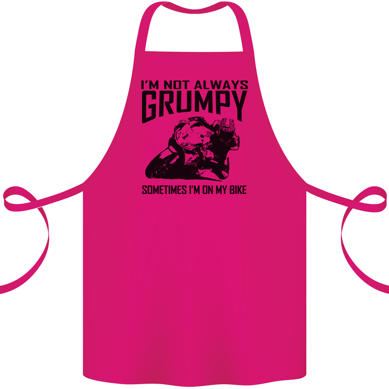 I'm Not Always Grumpy Motorbike Biker Funny Cotton Apron 100% Organic Pink
