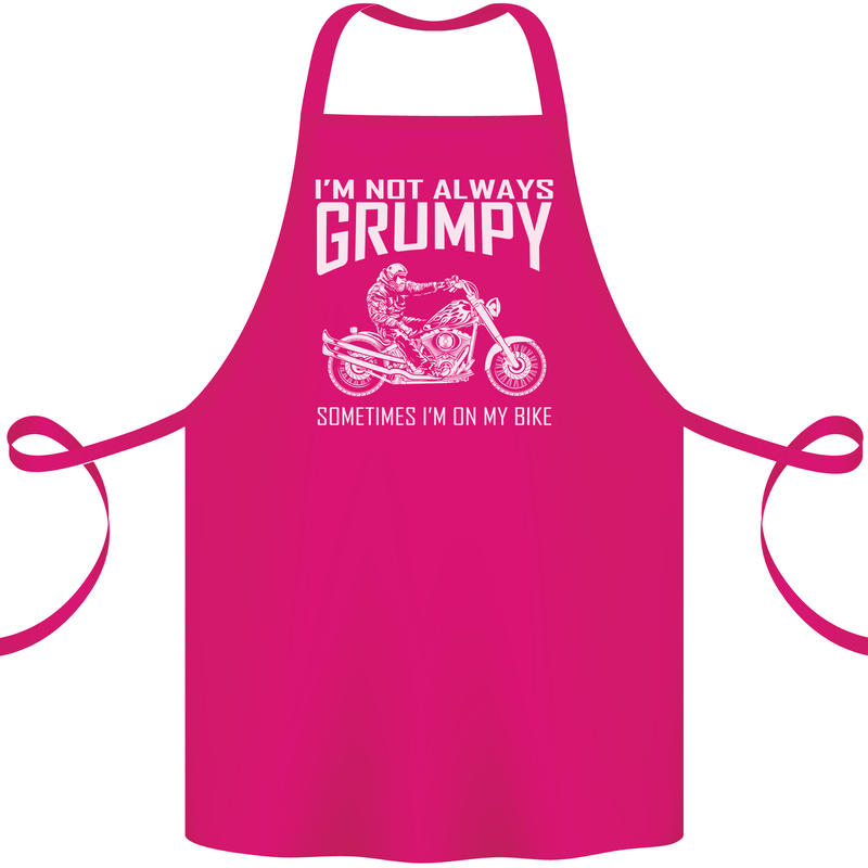 I'm Not Always Grumpy Motorbike Motorcycle Cotton Apron 100% Organic Pink