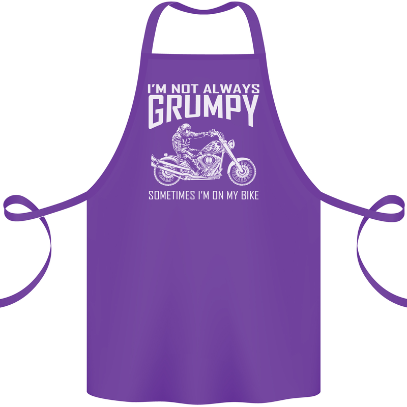 I'm Not Always Grumpy Motorbike Motorcycle Cotton Apron 100% Organic Purple