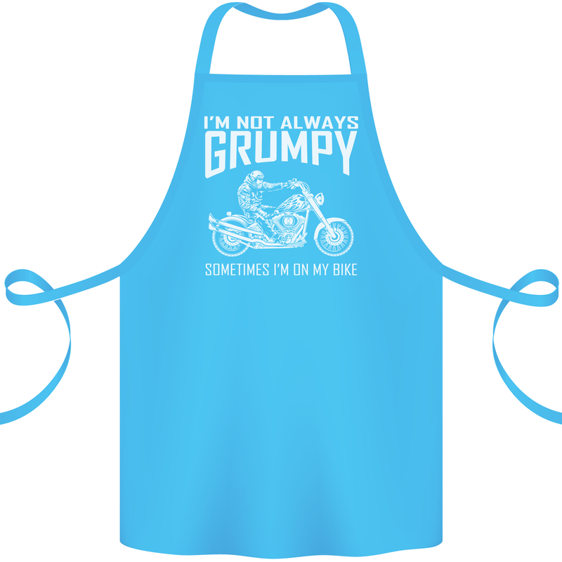 I'm Not Always Grumpy Motorbike Motorcycle Cotton Apron 100% Organic Turquoise