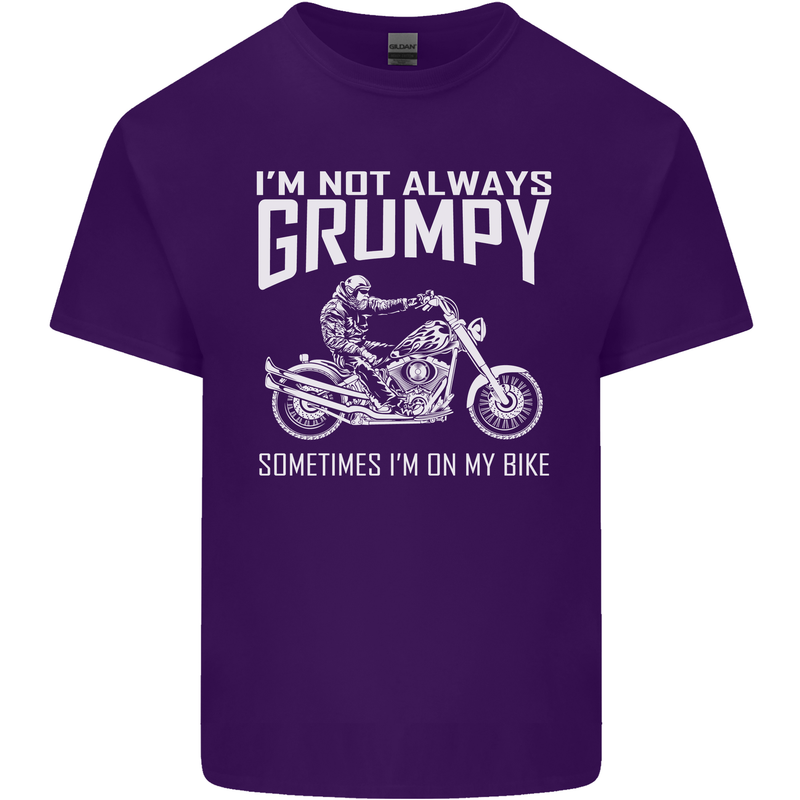 I'm Not Always Grumpy Motorbike Motorcycle Mens Cotton T-Shirt Tee Top Purple