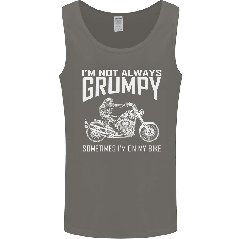 I'm Not Always Grumpy Motorbike Motorcycle Mens Vest Tank Top Charcoal