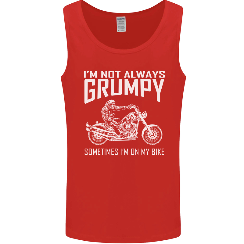I'm Not Always Grumpy Motorbike Motorcycle Mens Vest Tank Top Red