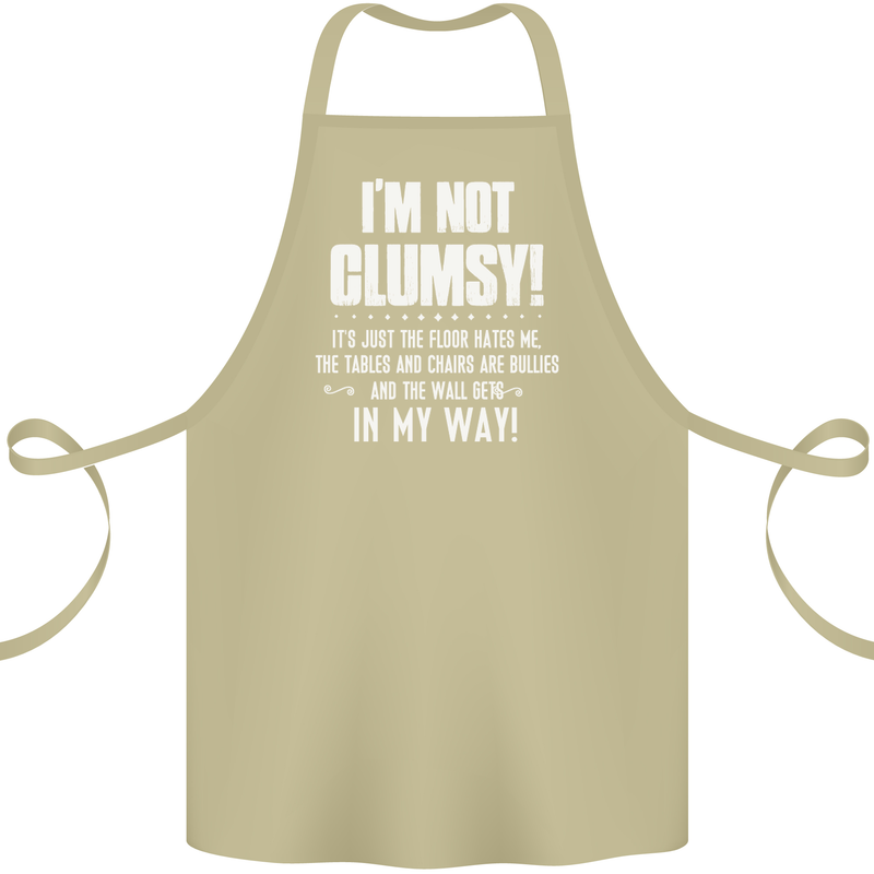 I'm Not Clumsy Funny Slogan Joke Beer Cotton Apron 100% Organic Khaki