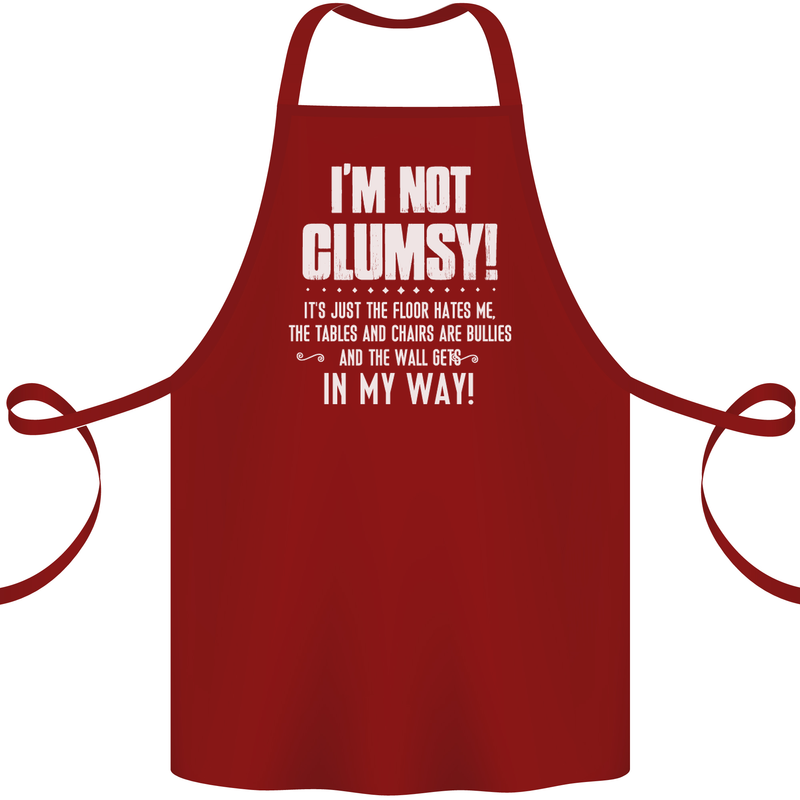 I'm Not Clumsy Funny Slogan Joke Beer Cotton Apron 100% Organic Maroon