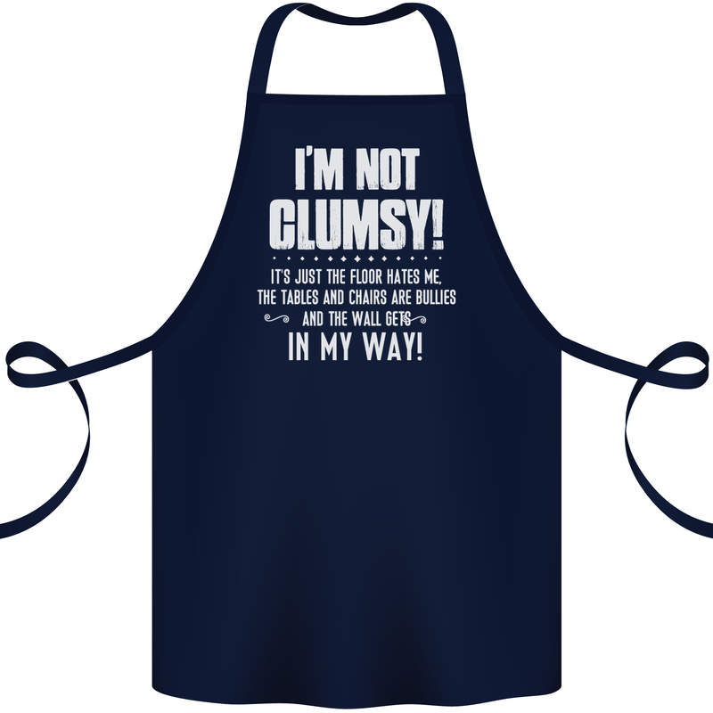 I'm Not Clumsy Funny Slogan Joke Beer Cotton Apron 100% Organic Navy Blue