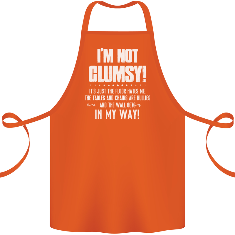 I'm Not Clumsy Funny Slogan Joke Beer Cotton Apron 100% Organic Orange