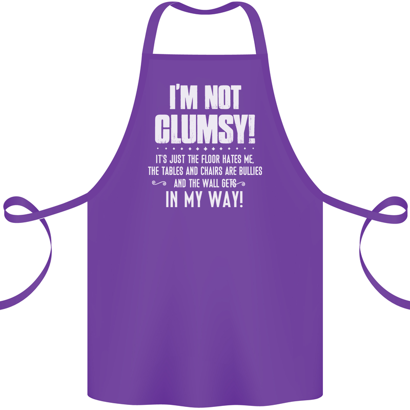 I'm Not Clumsy Funny Slogan Joke Beer Cotton Apron 100% Organic Purple