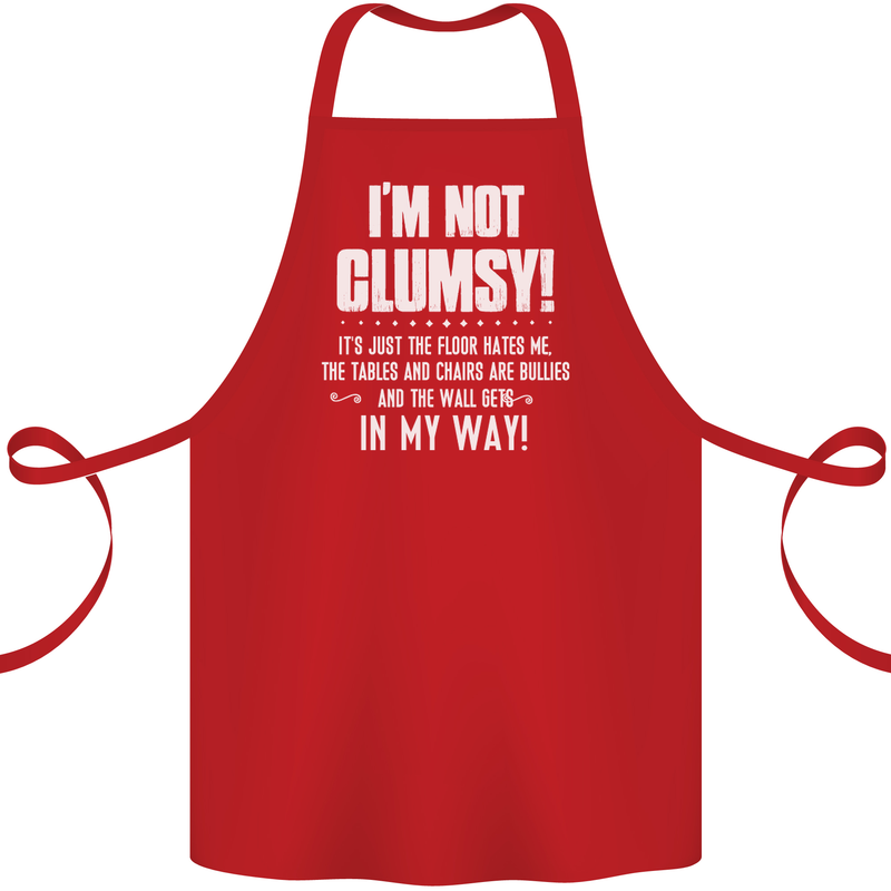 I'm Not Clumsy Funny Slogan Joke Beer Cotton Apron 100% Organic Red