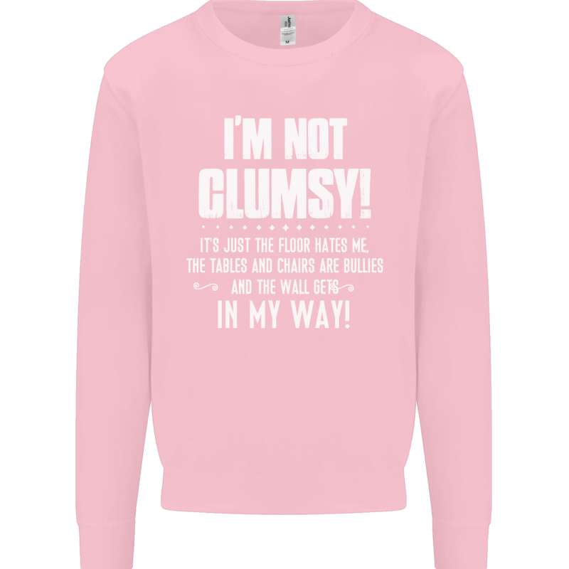 I'm Not Clumsy Funny Slogan Joke Beer Kids Sweatshirt Jumper Light Pink