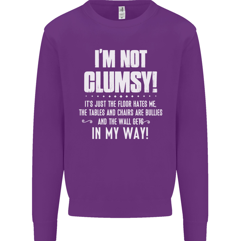 I'm Not Clumsy Funny Slogan Joke Beer Kids Sweatshirt Jumper Purple