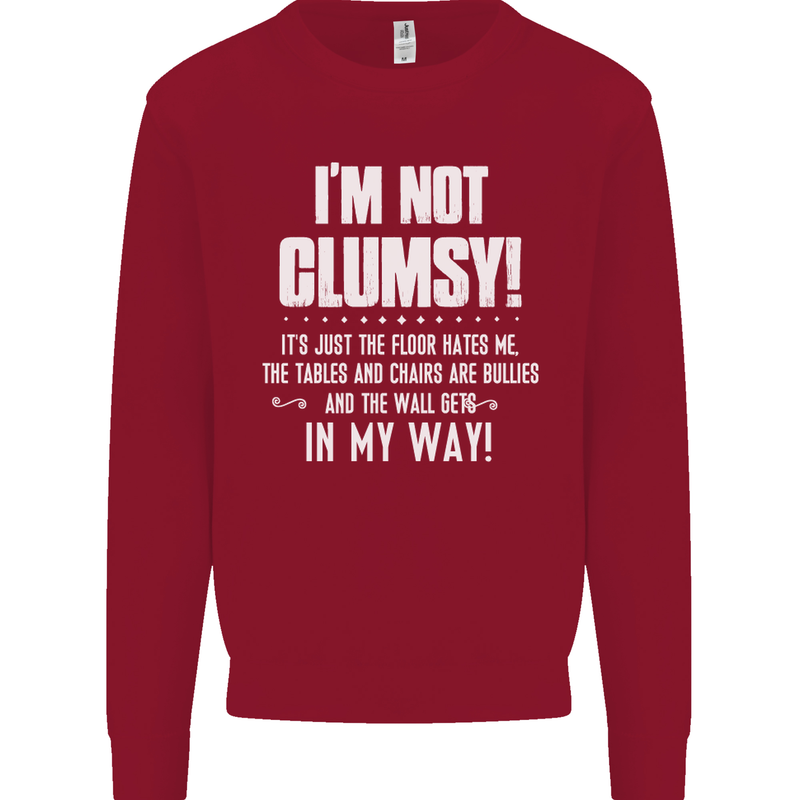 I'm Not Clumsy Funny Slogan Joke Beer Kids Sweatshirt Jumper Red