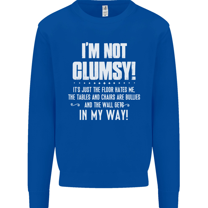 I'm Not Clumsy Funny Slogan Joke Beer Kids Sweatshirt Jumper Royal Blue