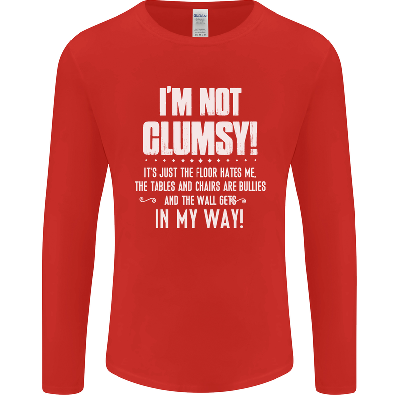 I'm Not Clumsy Funny Slogan Joke Beer Mens Long Sleeve T-Shirt Red