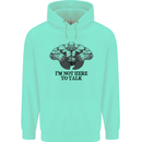 I'm Not Here to Talk Gym Training Top Mens 80% Cotton Hoodie Peppermint