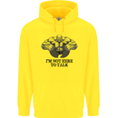 I'm Not Here to Talk Gym Training Top Mens 80% Cotton Hoodie Yellow