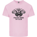 I'm Not Here to Talk Gym Training Top Mens Cotton T-Shirt Tee Top Light Pink
