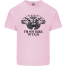 I'm Not Here to Talk Gym Training Top Mens Cotton T-Shirt Tee Top Light Pink