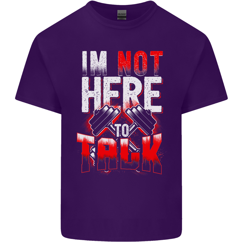 I'm Not Here to Talk Gym Training Top Mens Cotton T-Shirt Tee Top Purple