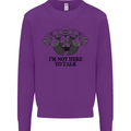 I'm Not Here to Talk Gym Training Top Mens Sweatshirt Jumper Purple