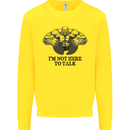 I'm Not Here to Talk Gym Training Top Mens Sweatshirt Jumper Yellow
