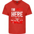 I'm Not Here to Talk Gym Training Top Mens V-Neck Cotton T-Shirt Red