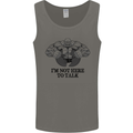 I'm Not Here to Talk Gym Training Top Mens Vest Tank Top Charcoal