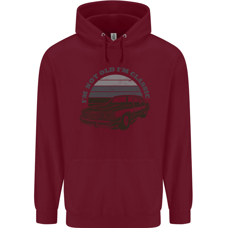 I'm Not Old I'm a Classic Mens 80% Cotton Hoodie Maroon