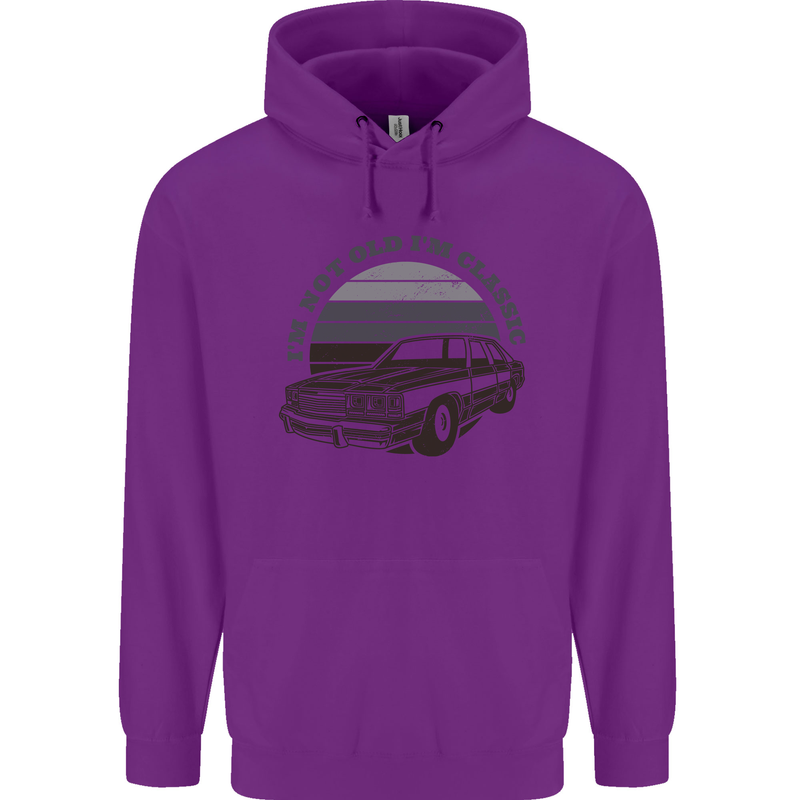 I'm Not Old I'm a Classic Mens 80% Cotton Hoodie Purple