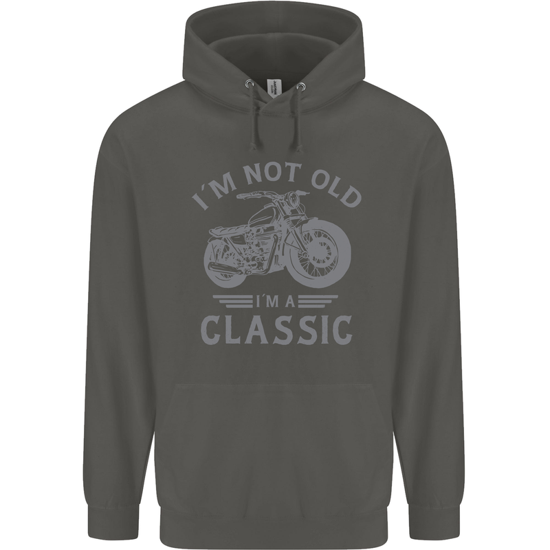 I'm Not Old I'm a Classic Motorcycle Biker Childrens Kids Hoodie Storm Grey