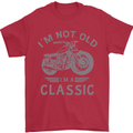 I'm Not Old I'm a Classic Motorcycle Biker Mens T-Shirt 100% Cotton Red